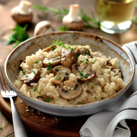 Risotto aux Champignons Depuis recettemoderne.com