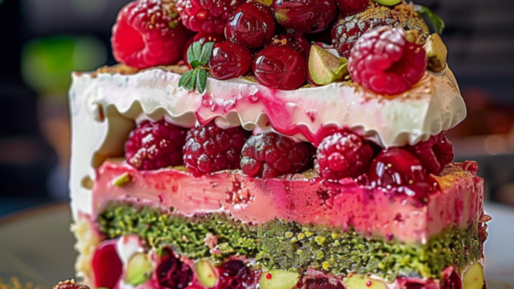 gâteau pistache framboise Depuis recettemoderne.com