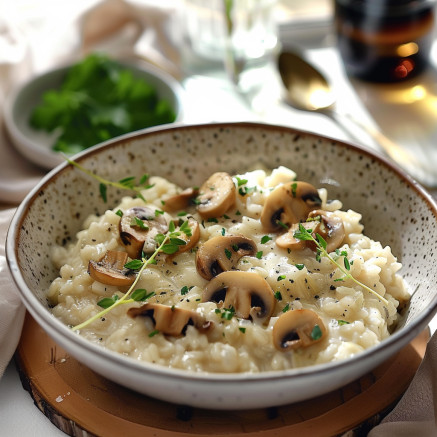 Risotto aux Champignons Depuis recettemoderne.com