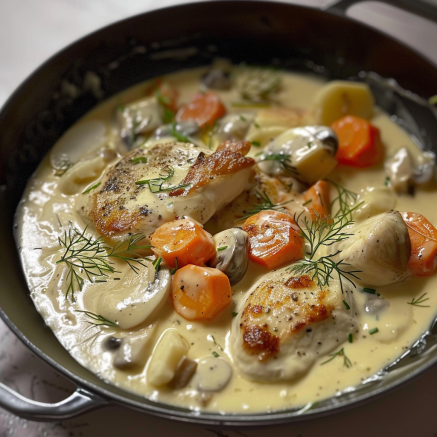 Blanquette de poulet Depuis recettemoderne.com