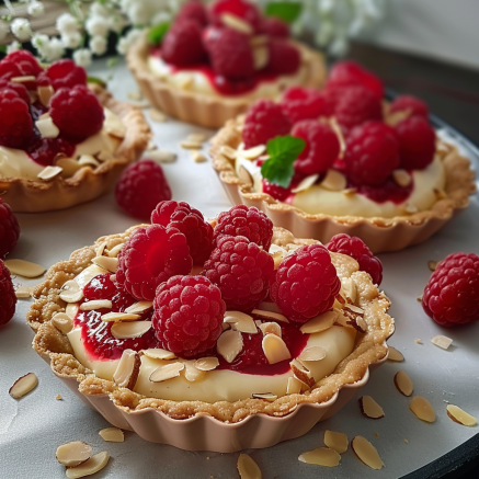 tartelettes aux amandes et framboises Depuis recettemoderne.com