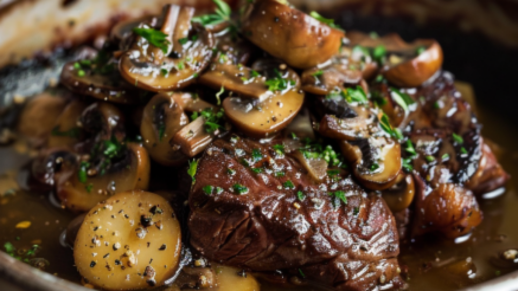 Rôti de veau aux champignons Depuis recettemoderne.com
