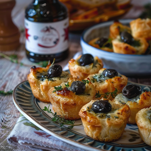 Mini-Bouchées Feuilletées Thon et Olives Noires : Recette Savoureuse