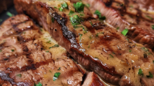 Bavette à la fondue d'échalotes