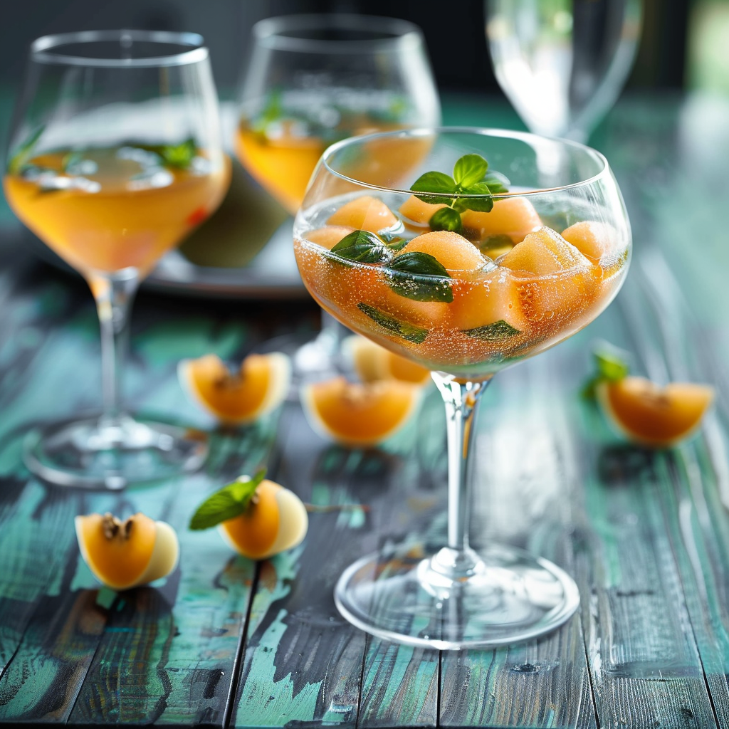 Melon en Gelée de Muscat depuis recettemoderne.com