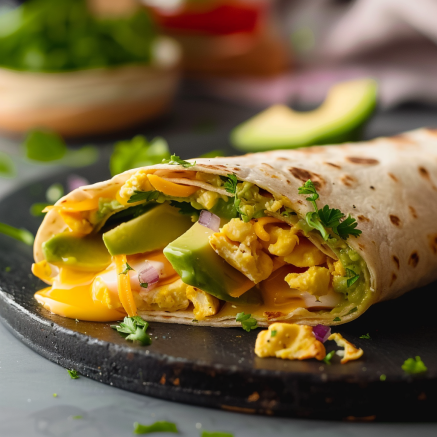 Recette de Wrap Avocat Cheddar Œufs depuis recettemoderne.com