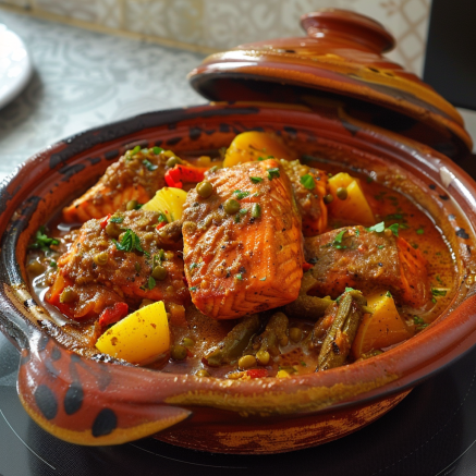 Tajine de Saumon aux Poivrons Depuis recettemoderne.com