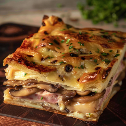 Feuilleté aux Champignons et Jambon Depuis recettemoderne.com