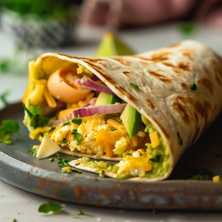 Recette de Wrap Avocat Cheddar Œufs depuis recettemoderne.com