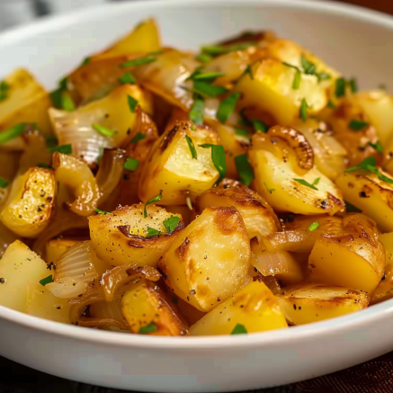 Pommes de Terre Sautées aux Oignons Depuis recettemoderne.com