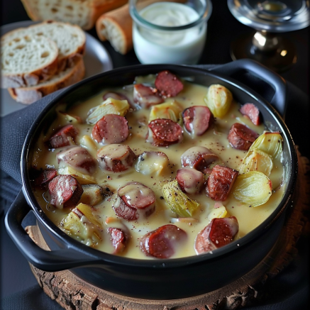 Fondue d'endives saucisses fumées Depuis recettemoderne.com