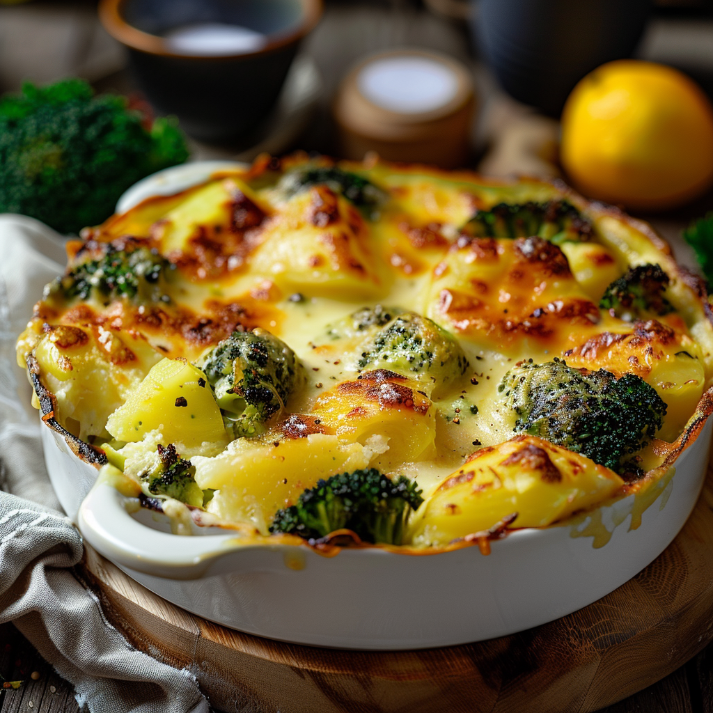 Gratin de chou-fleur et brocoli depuis recettemoderne.com