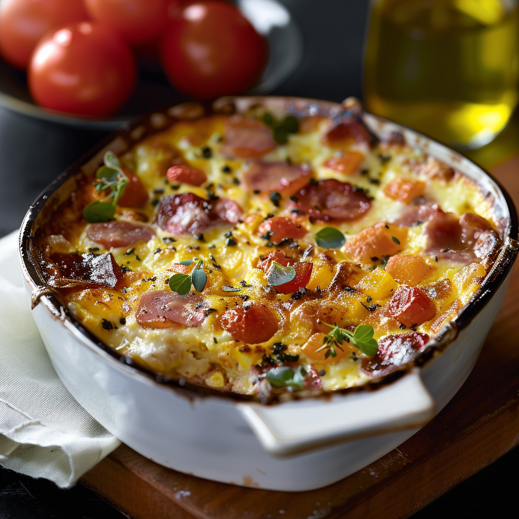 Clafoutis Salé au Jambon et Parmesan