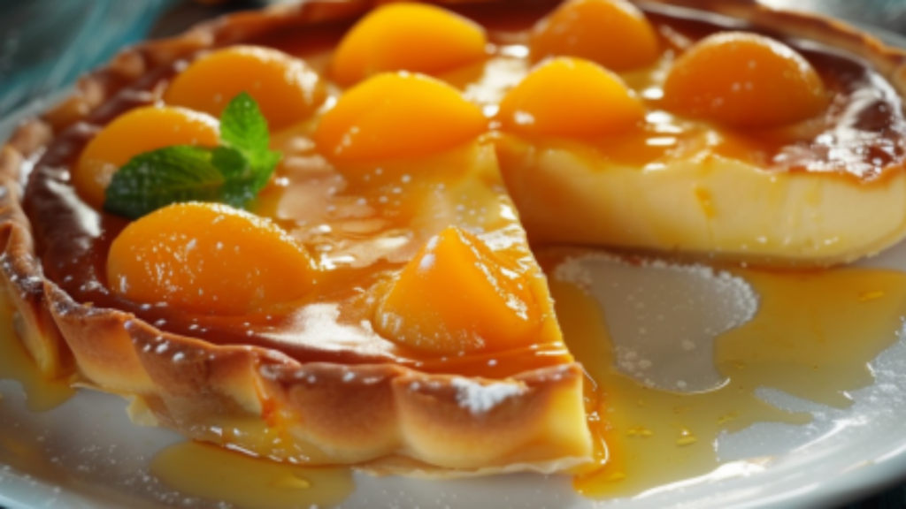 Flan Pâtissier aux Pêches depuis recettemoderne.com