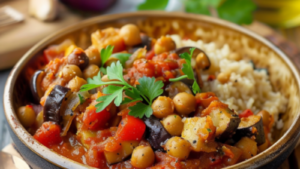 Curry d'Aubergines et Pois Chiches Depuis recettemoderne.com