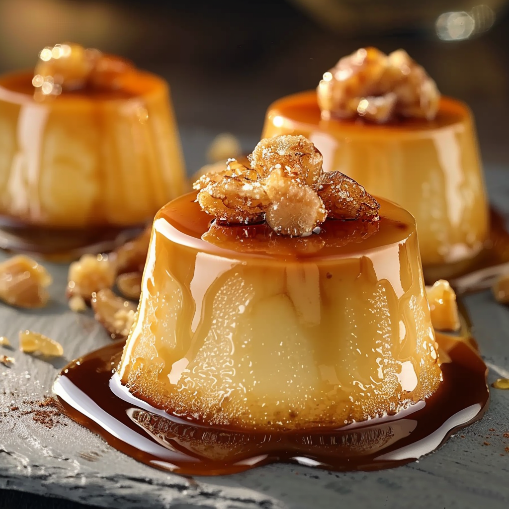 Petits Flans au Nougat de Montélimar depuis recettemoderne.com