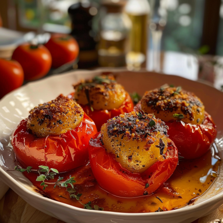 Pommes de Terre Farcies aux Tomates Cerise Depuis receettemoderne.com