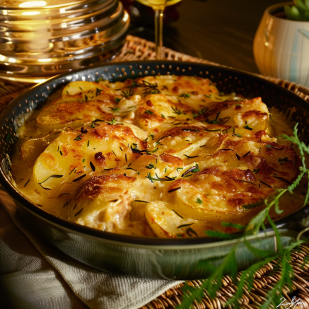 Gratin de Chou-Fleur, Pommes de Terre et Poulet Depuis recettemoderne.com