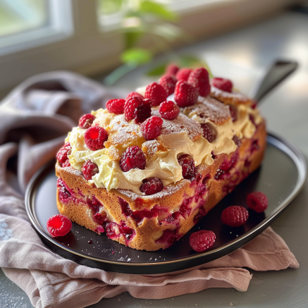 Gâteau au Yaourt et aux Framboises Depuis recettemoderne.com