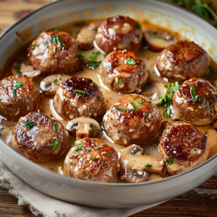 Boulettes de Viande aux Champignons Depuis recettemoderne.com