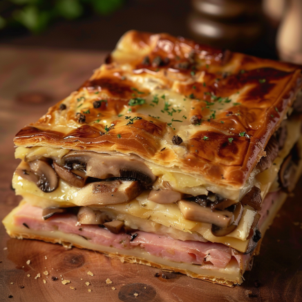 Feuilleté aux Champignons et Jambon Depuis recettemoderne.com