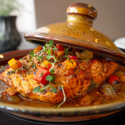 Tajine de Saumon aux Poivrons Depuis recettemoderne.com