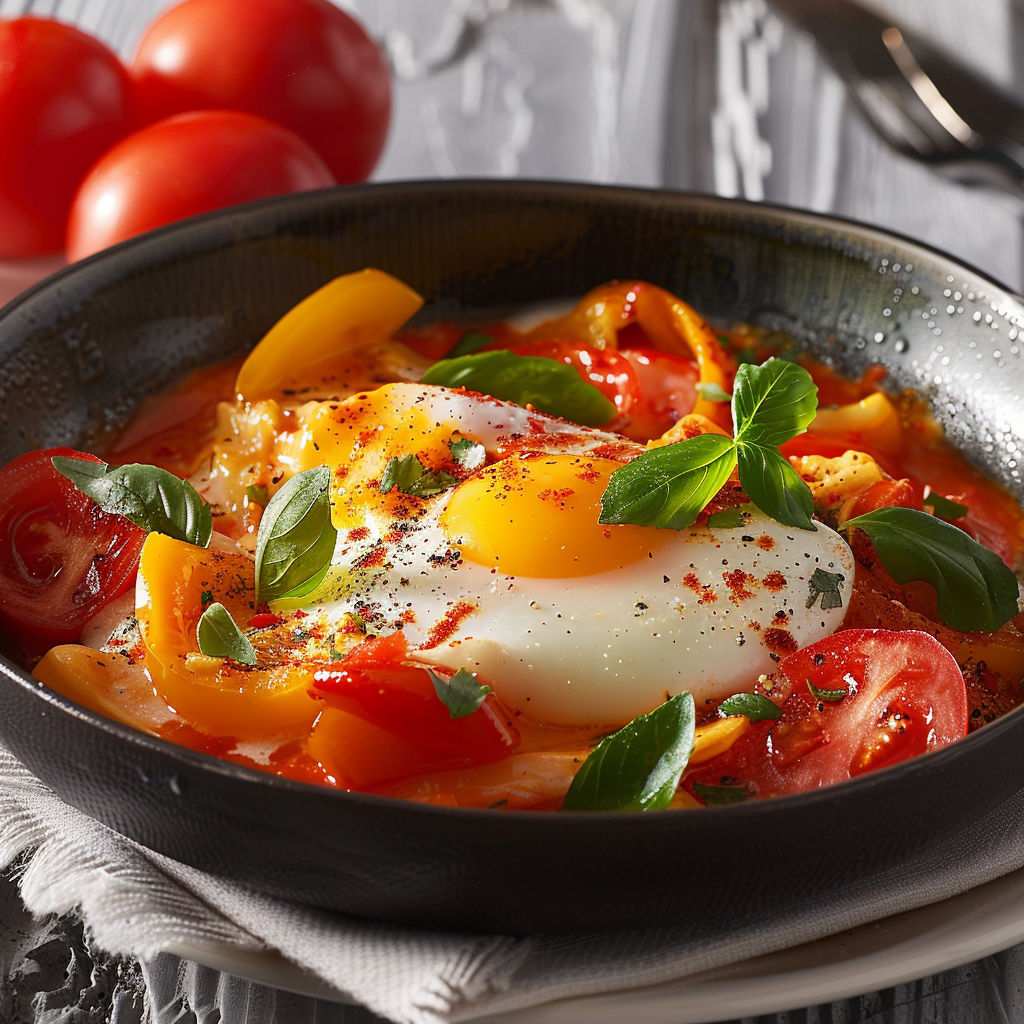 Piperade et Œuf au Plat depuis recettemoderne.com