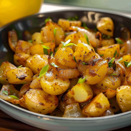 Pommes de Terre Sautées aux Oignons Depuis recettemoderne.com