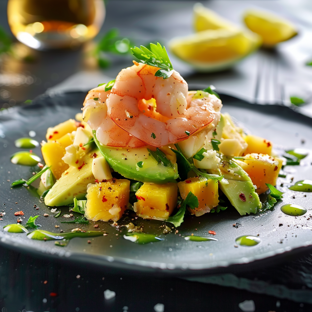 Salade Avocat Mangue Crevettes