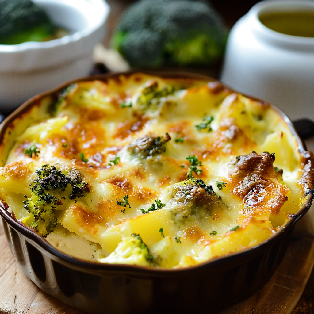 Gratin de chou-fleur et brocoli depuis recettemoderne.com