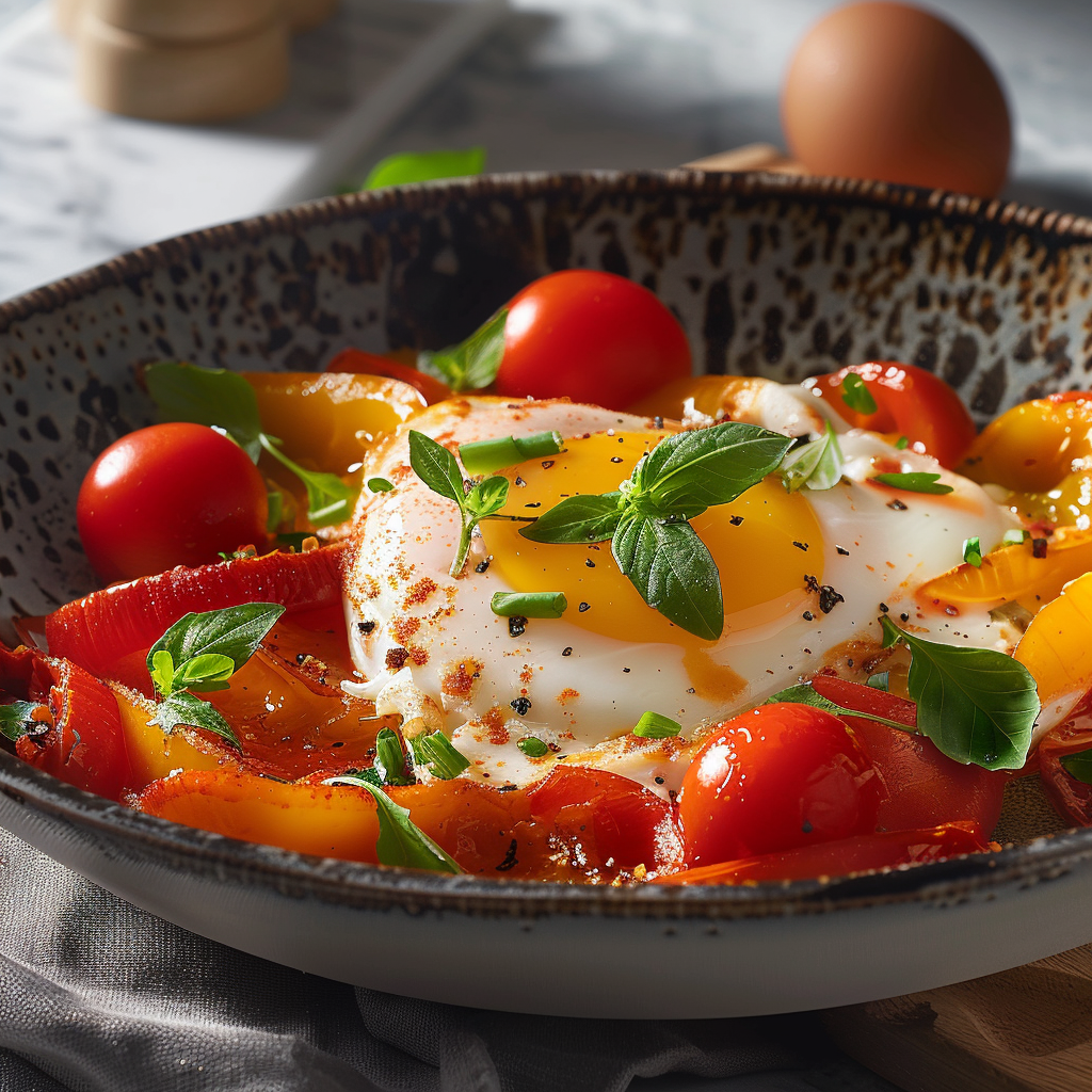 Piperade et Œuf au Plat depuis recettemoderne.com