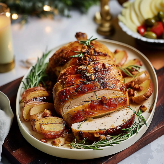 Roulé de Poulet aux Saucisses et Olives