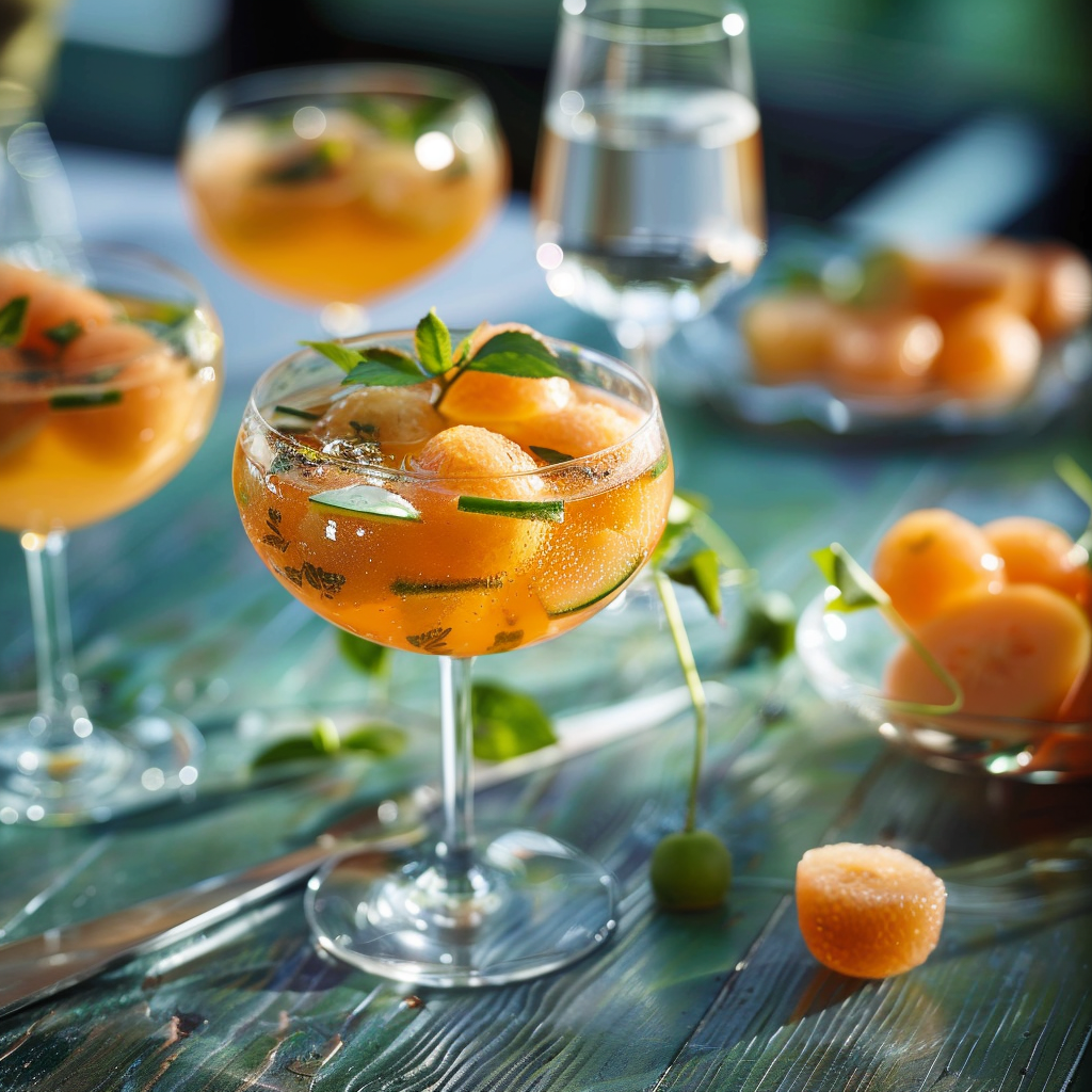 Melon en Gelée de Muscat depuis recettemoderne.com