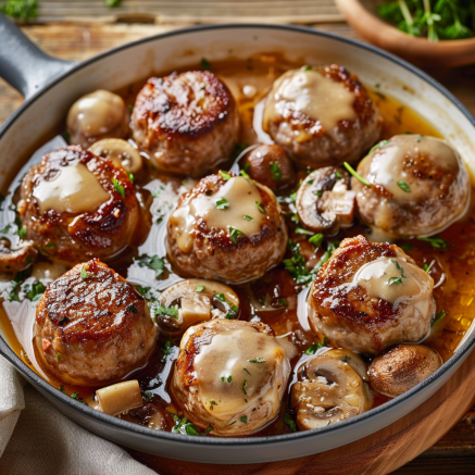 Boulettes de Viande aux Champignons Depuis recettemoderne.com