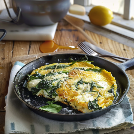 Omelette aux Épinards et Mozzarella Depuis recettemoderne.com