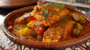 Tajine de Saumon aux Poivrons