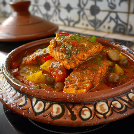 Tajine de Saumon aux Poivrons