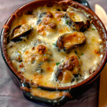 Moules gratinées Depuis recettemoderne.com