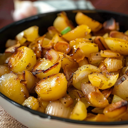 Pommes de Terre Sautées aux Oignons Depuis recettemoderne.com