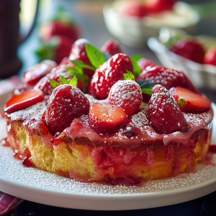 Gâteau Renversé aux Fraises Depuis recettemoderne.com
