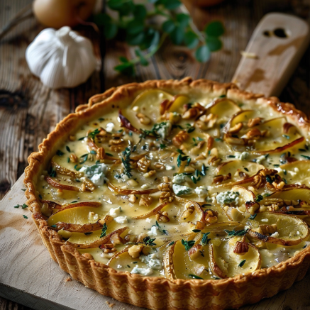 Tarte Roquefort Pommes de Terre Depuis recettemoderne.com