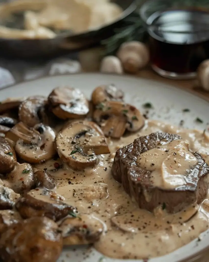 Filet-Mignon-Boursin-Pilzsauce von Recipemoderne.com