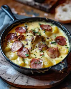 Fondue d’Endives aux Saucisses Fumées Depuis recettemoderne.com