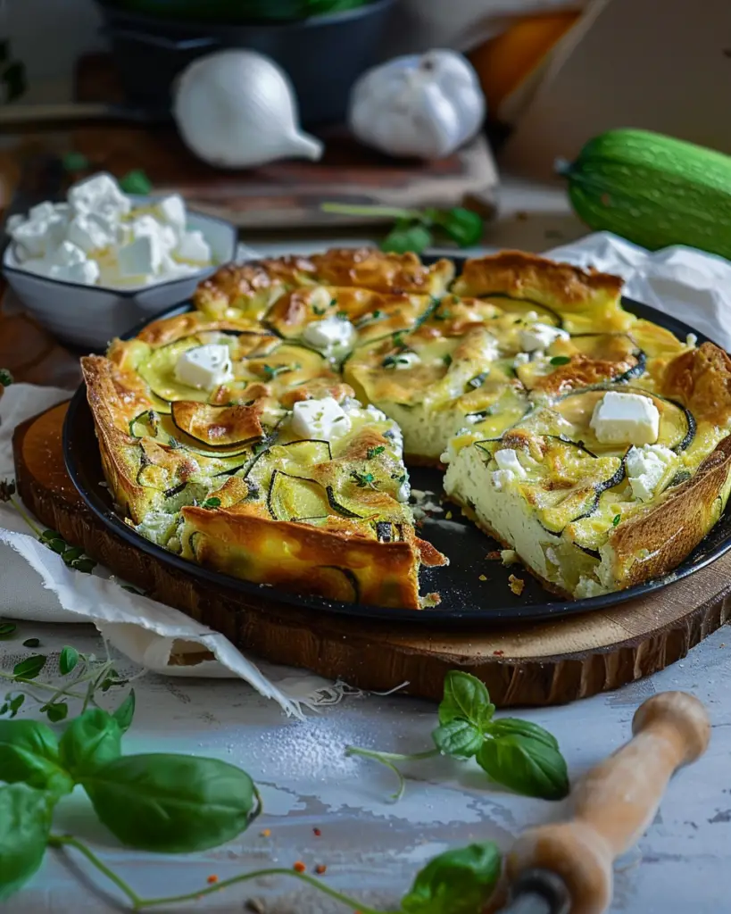 Clafoutis Salé aux Courgettes et Feta Depuis recettemoderne.com