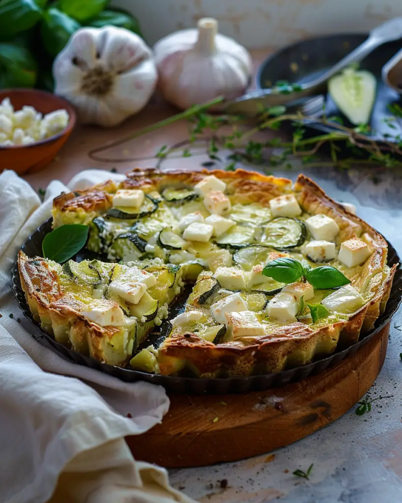 Clafoutis Salé aux Courgettes et Feta Depuis recettemoderne.com