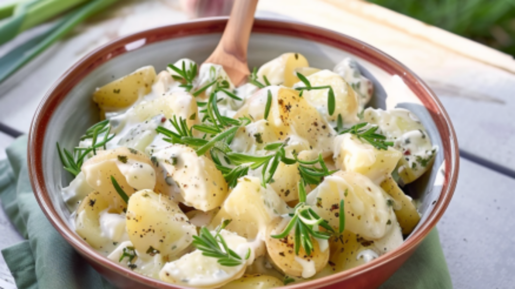 Salade Crémeuse aux Herbes et Pommes de Terre Depuis recette moderne.com
