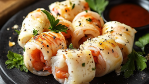 Roulés Feuilletés aux Crevettes et Fromage