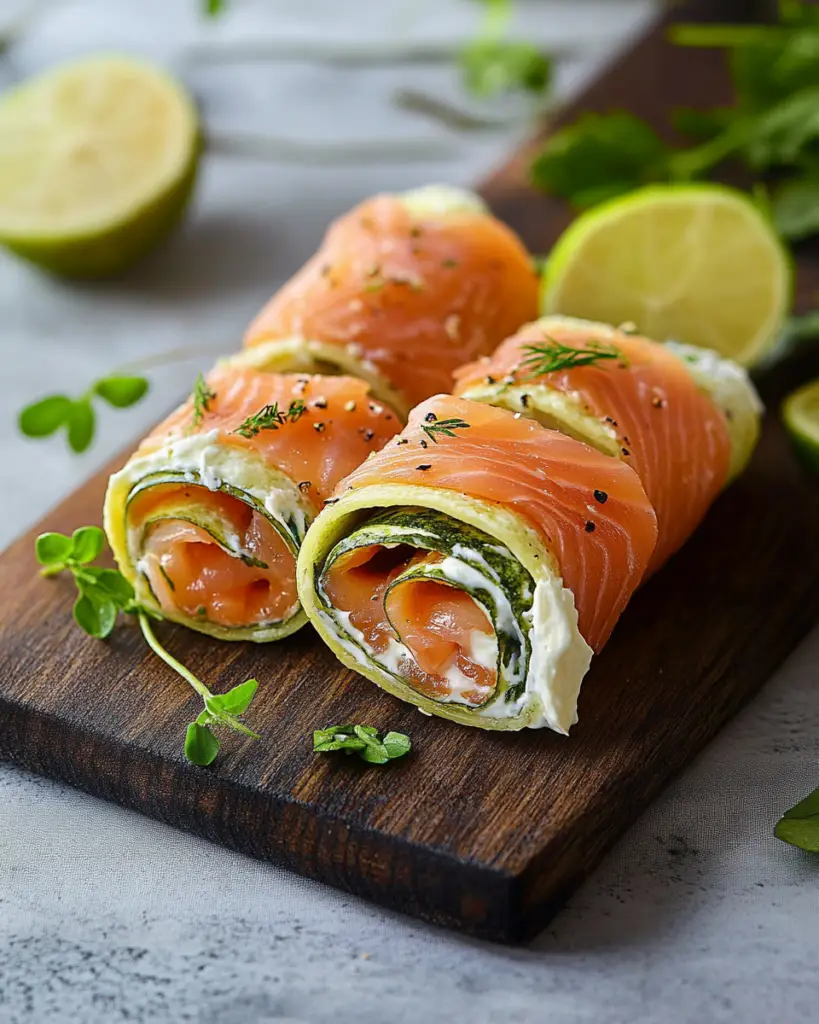 Rouleaux de Tortillas au Saumon et Crème Fraîche