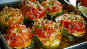 Courgettes farcies au riz et tomates Depuis recettemoderne.com