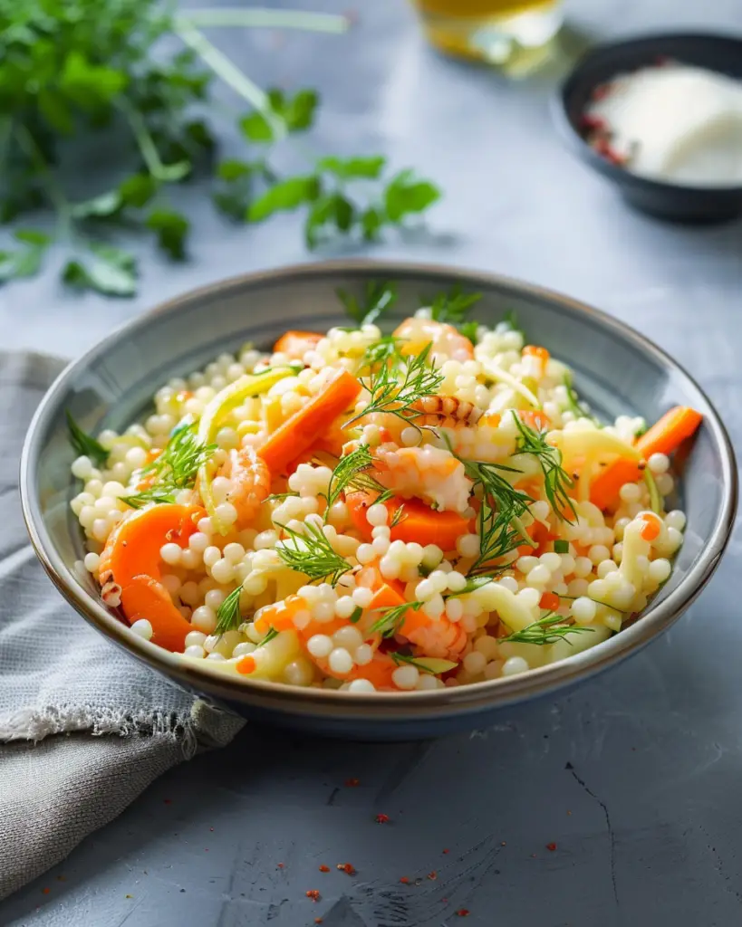 Salade de Pâtes Perles au Surimi depuis recettemoderne.com